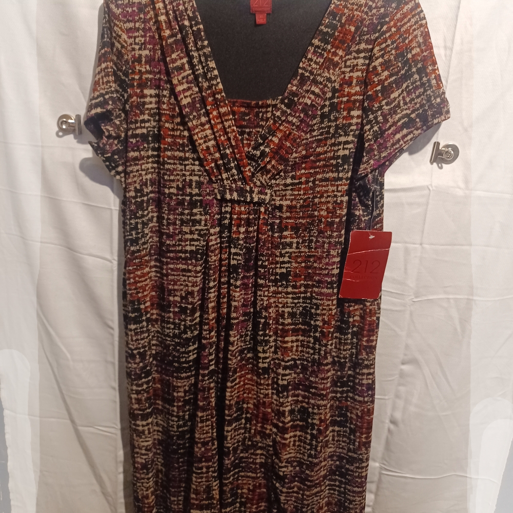 212 Collection Women's Dress in Rich Earth Tones Xl (A)